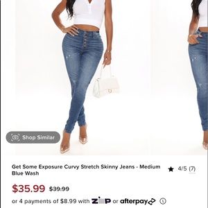 Fashion Nova Button Fly skinny jeans.